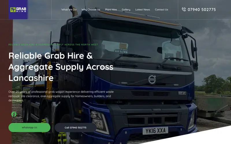 TT Grab Hire website by Plant And Tractor Trader - Webdigital Works