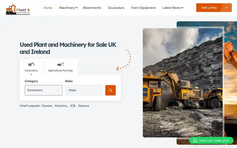 Plant And Tractor Trader home page