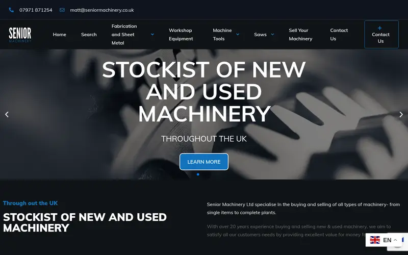 Senior Machinery website by Plant And Tractor Trader - Webdigital Works